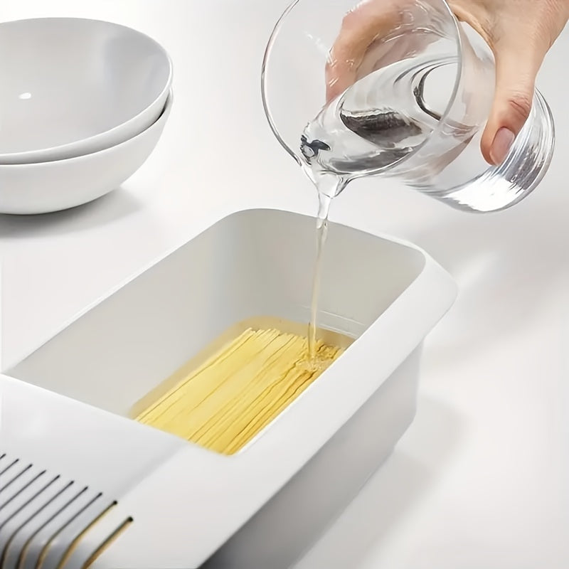 Microwave Pasta Cooker with Strainer Heat-Resistant Plastic Easy-Clean Noodle Steamer
