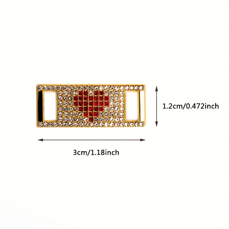 Unisex Heart-Shaped Zirconia Shoelace Buckles Fashion Shoe Accessories