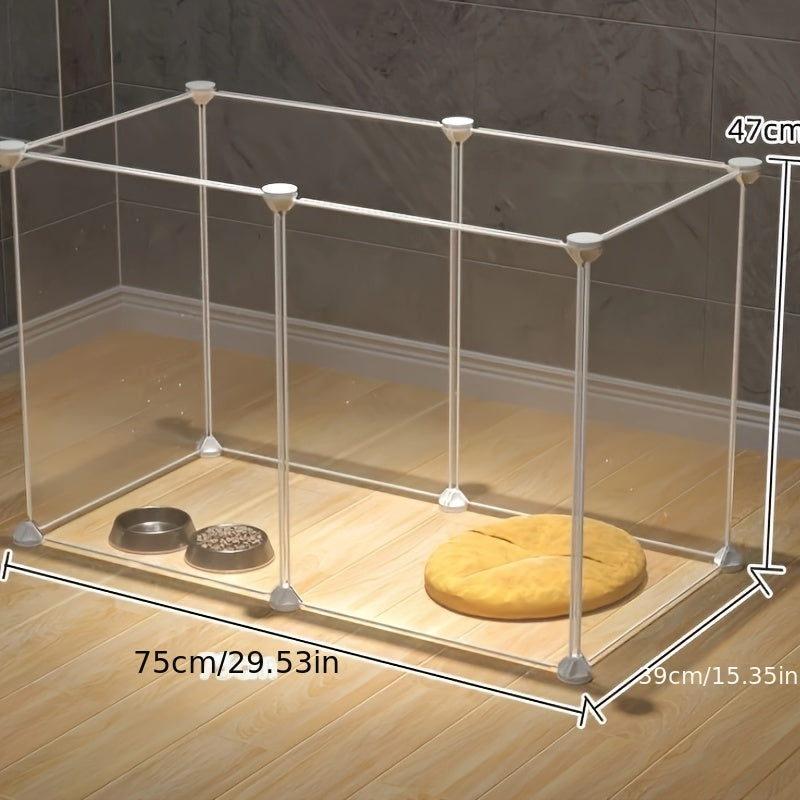 Flexible Clear Pet Playpen for Rabbits, Small Dogs, Cats Indoor Outdoor