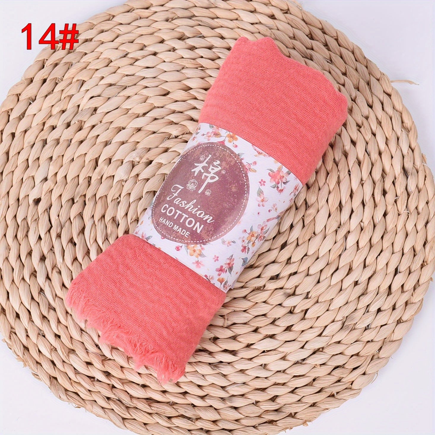 Women's Large Breathable Sun Protection Headscarf Solid Color Lightweight Wrinkle Scarf