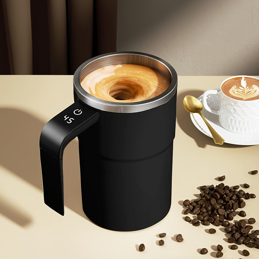 Stainless Steel Coffee Mug with Temperature Control and Magnetic Stirring