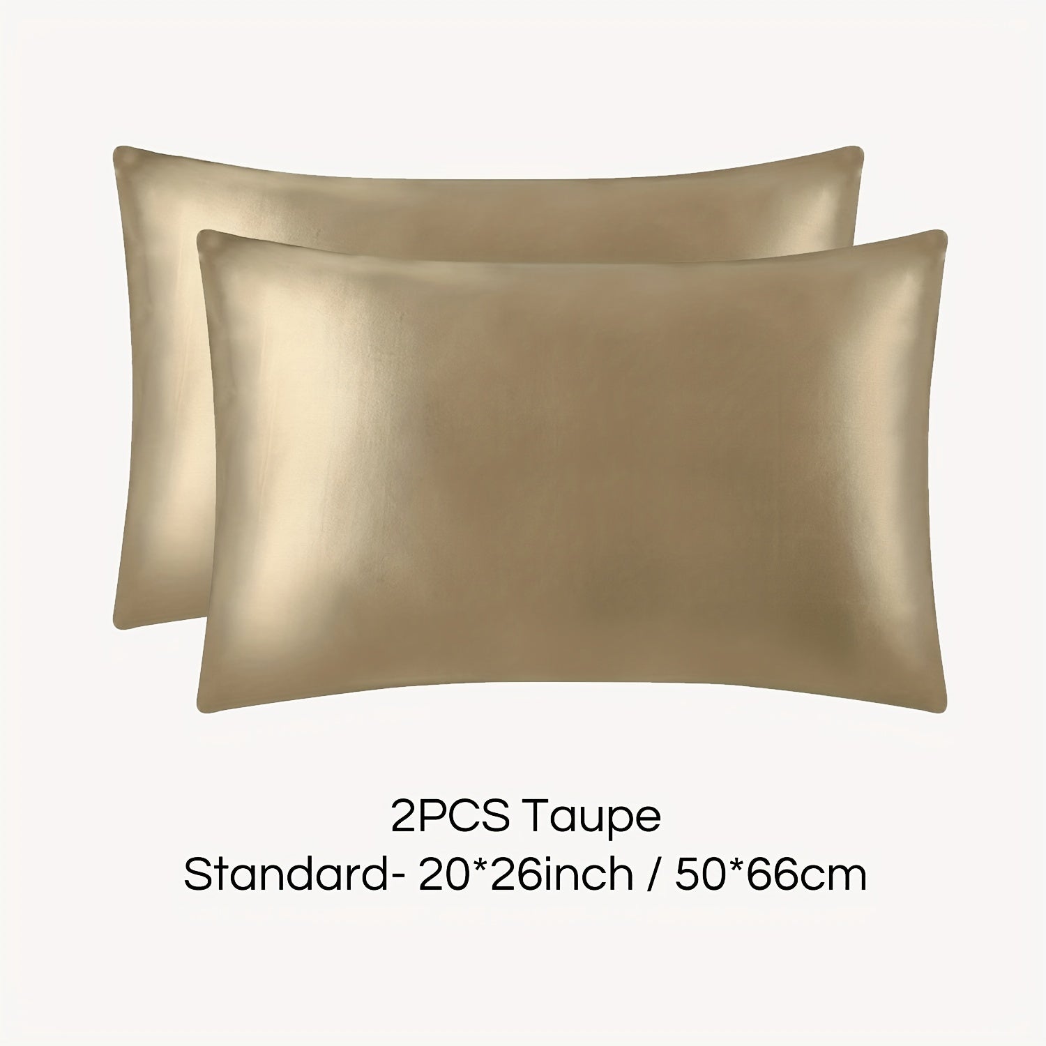 Set of 2 Mulberry Silk Pillowcases Hypoallergenic Satin Weave Solid Color Invisible Zipper Machine Washable Skin Hair Care