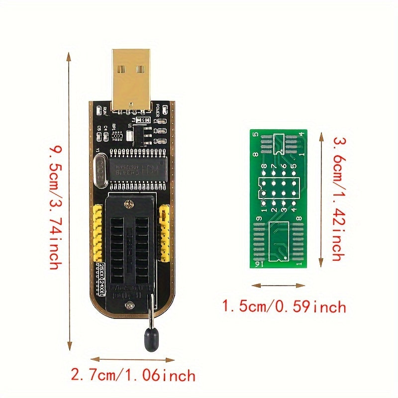USB Programmer with SOP8 SOIC8 Test Clip for BIOS Chips 24/25 Series