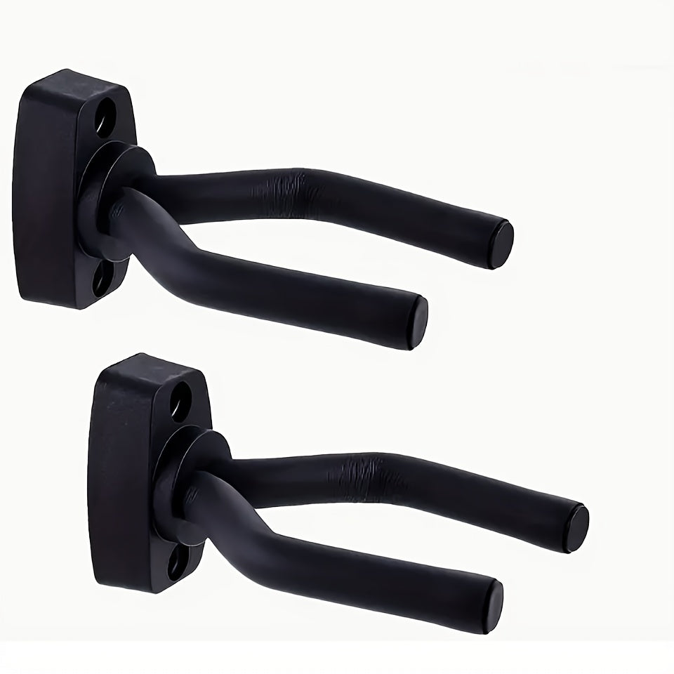 Adjustable Black Foam Steel Guitar Wall Hooks for Display of Instruments of All Sizes