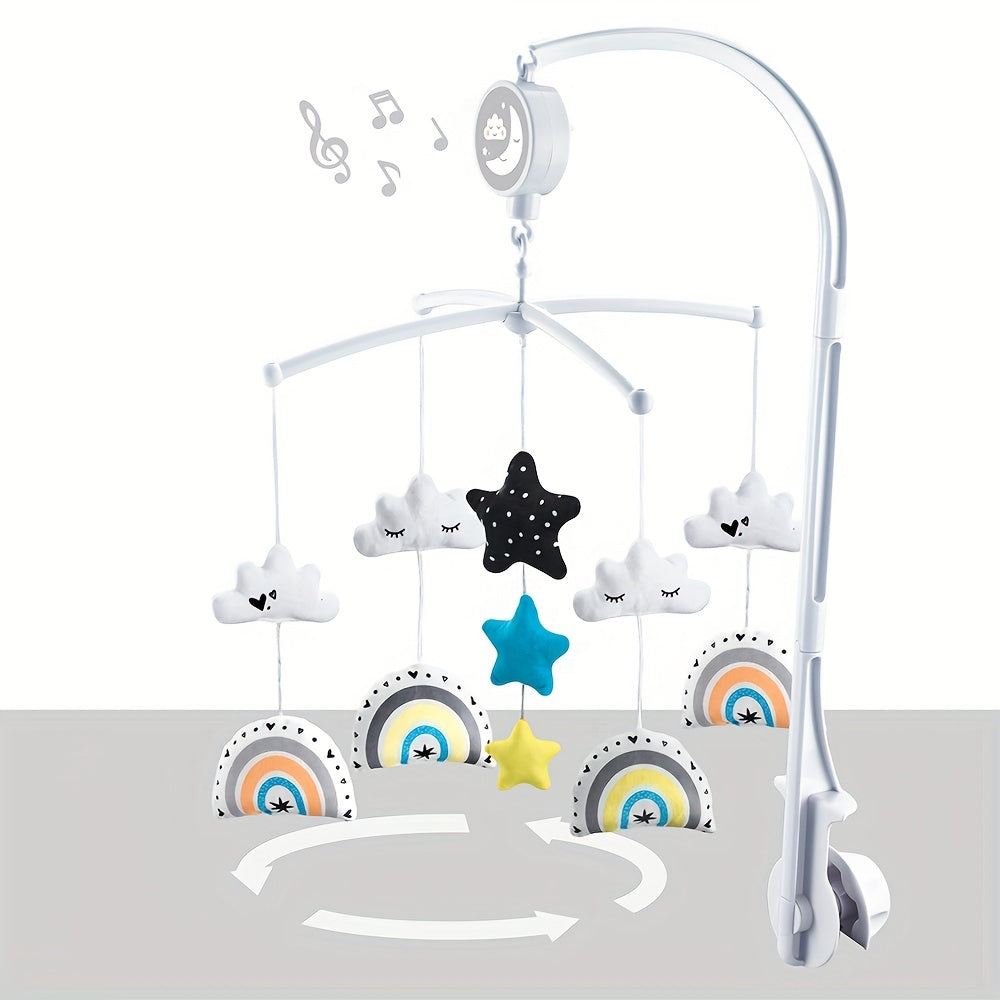 Baby Musical Crib Bells with Manual, Cartoon Bedtop Toys for Babies