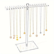Acrylic Necklace Display Stand with Double-Sided Hooks Transparent Organizer for Jewelry