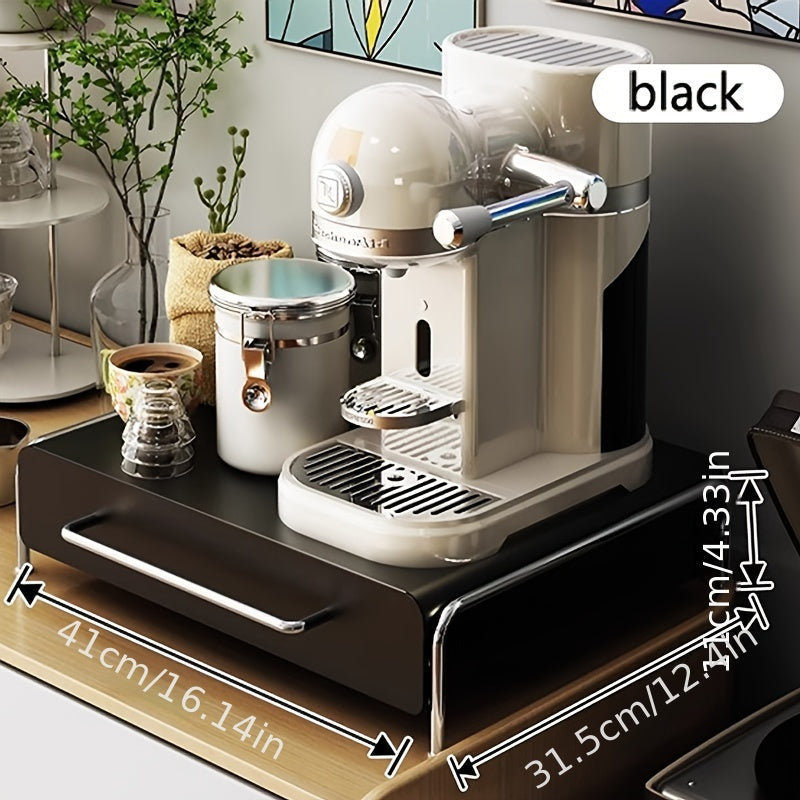 Soporte de cápsulas de café de metal con cajón para cápsulas y bolsitas de té, organizador de cocina