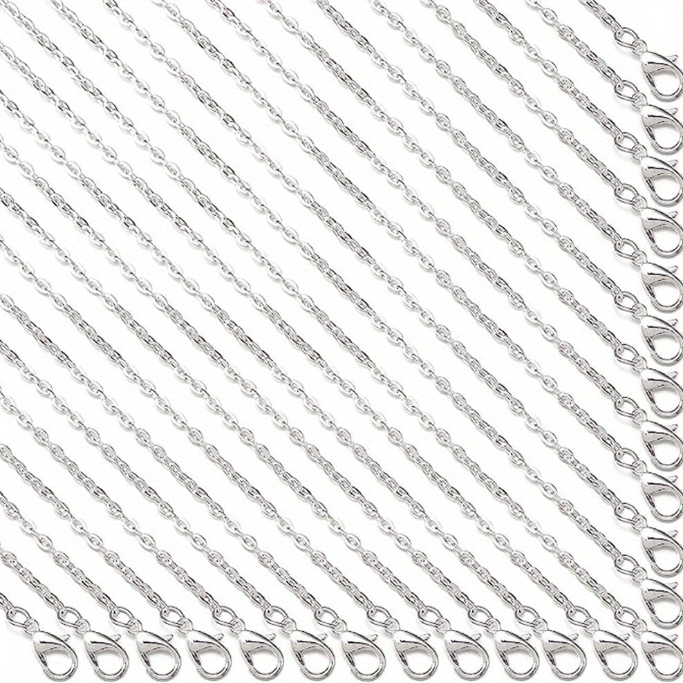 24 Pieces of 18-Inch Multi-Color Alloy Chain Links for DIY Jewelry Making