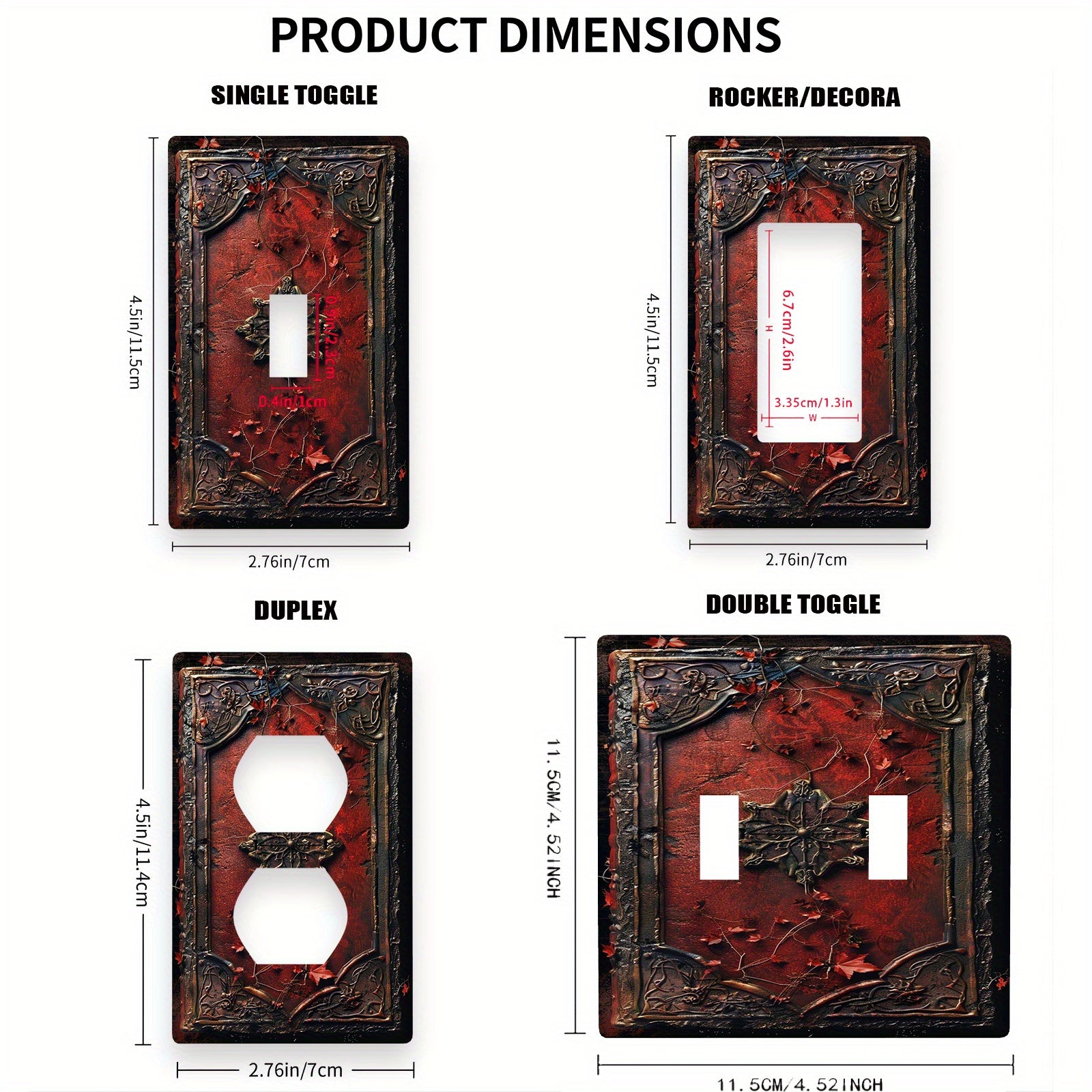 Maple Leaf Light Switch Cover for Bathroom and Bedroom Fits 1 or 2 Gang Switches