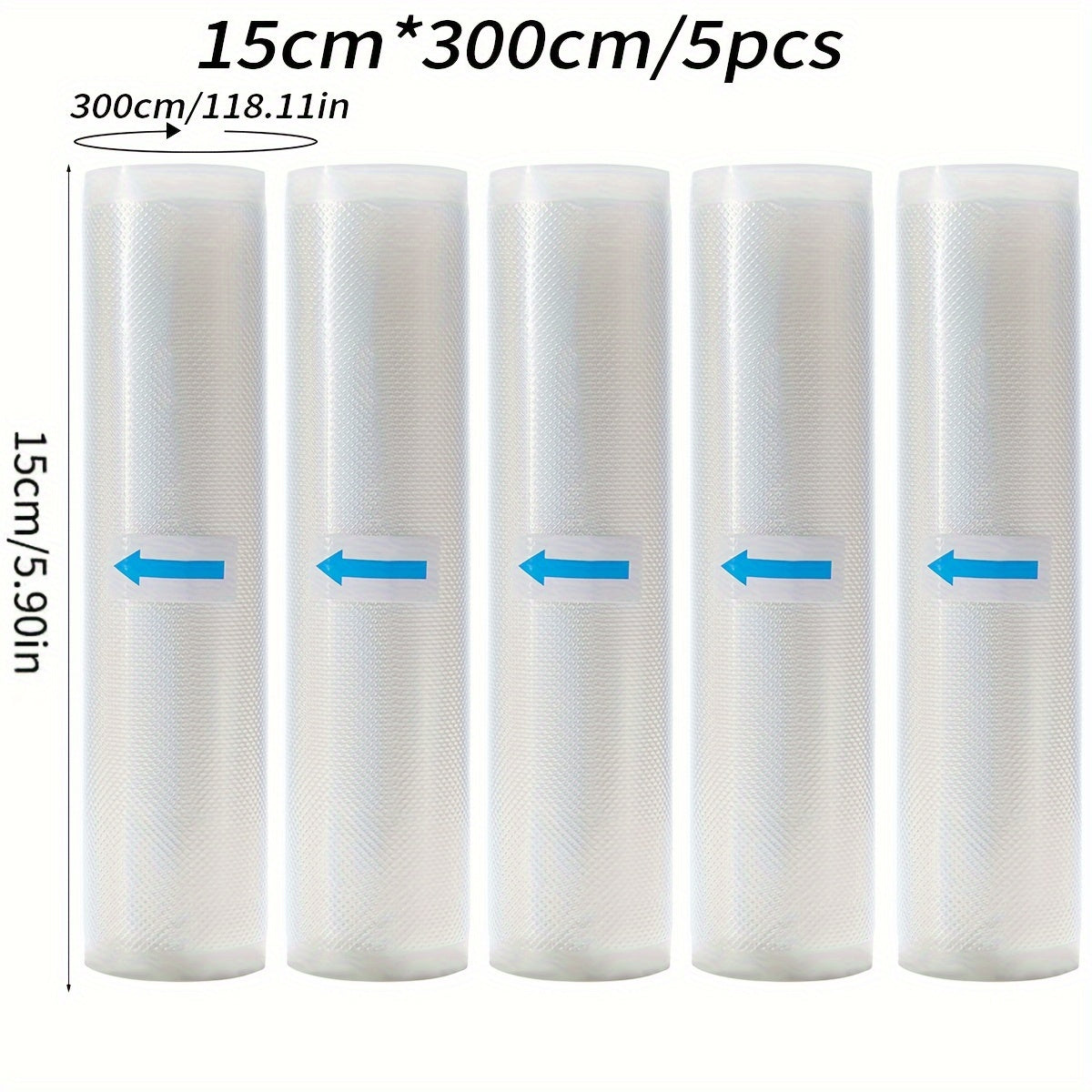 Pack of 5 Food Vacuum Sealed Bags BPA-Free 7-Layer Diamond Pattern Food Storage