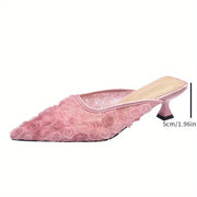 Women’s Elegant Fabric Mules, Pointed Toe, Summer Casual Shoes