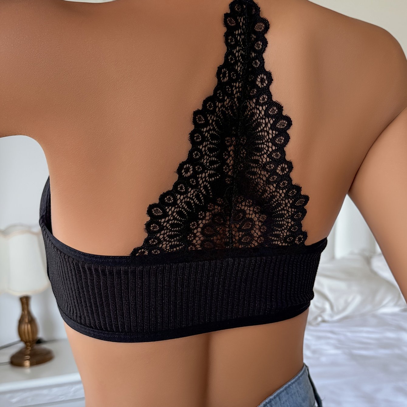 Tarmoq orqa halter kamiseta brasi, simsiz, ko'taruvchi, qulay va jozibador ichki kiyim ayollar uchun.