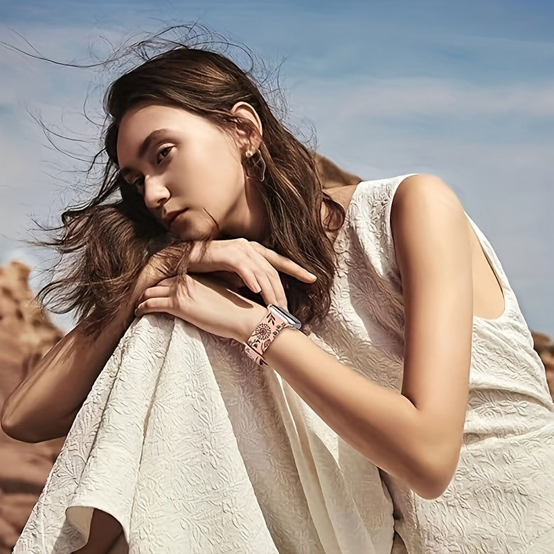 3D Engraved Silicone Sport Watch Band Waterproof Soft Strap with Butterfly Clasp for Apple Watch Series