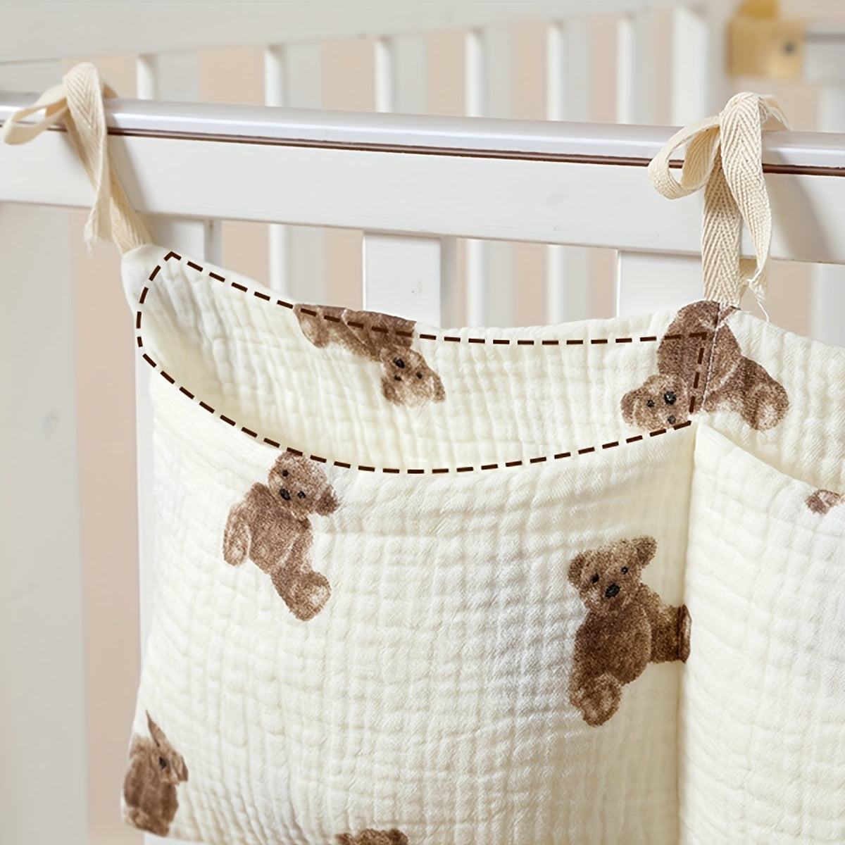 Kids' Polyester Hanging Storage Bag for Diapers and Toys Bedside Organizer