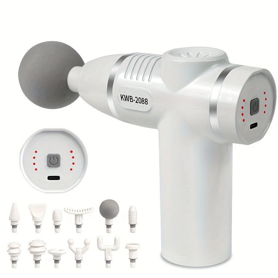 Portable Deep Tissue Massage Gun with 12 Attachments Rechargeable Lithium Battery