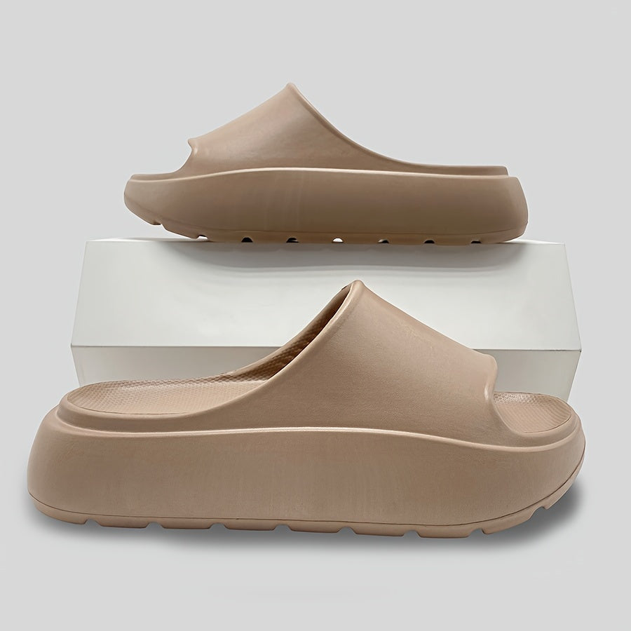 Women's Solid Color EVA Beach Slides with Wedge Platform and Soft Sole