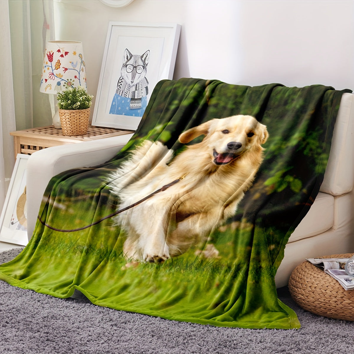 Personalized Soft Polyester Fleece Blanket for Photos of Pets and Travel Memories for All Ages