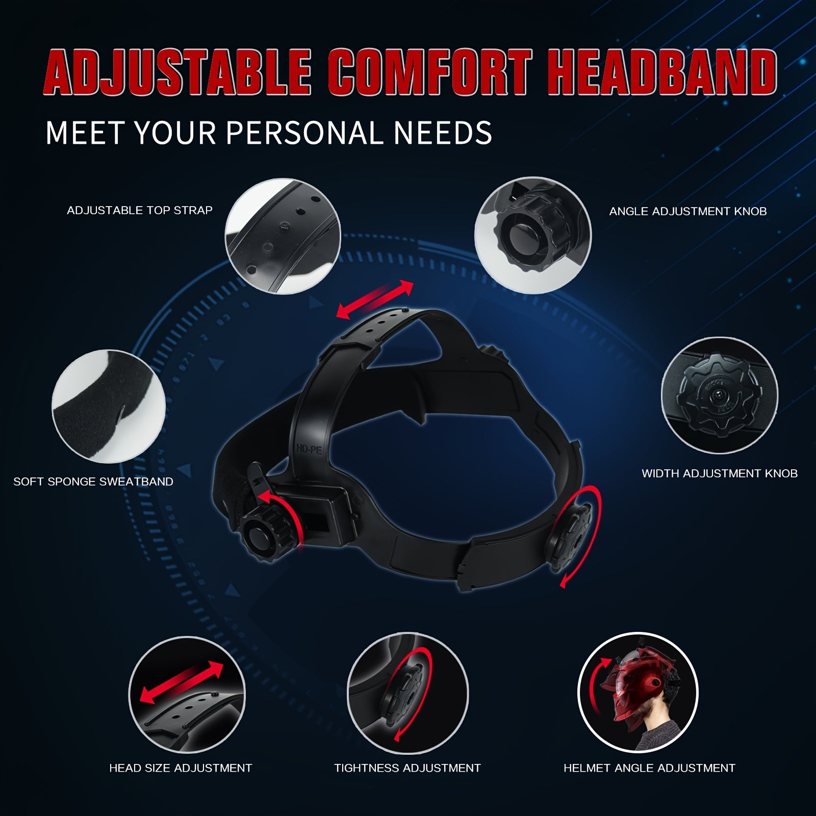 Auto Darkening Welding Helmet for Men with Top Optical Clarity Wide Shade 9-13 Solar Powered for MIG TIG ARC Welding and Grinding