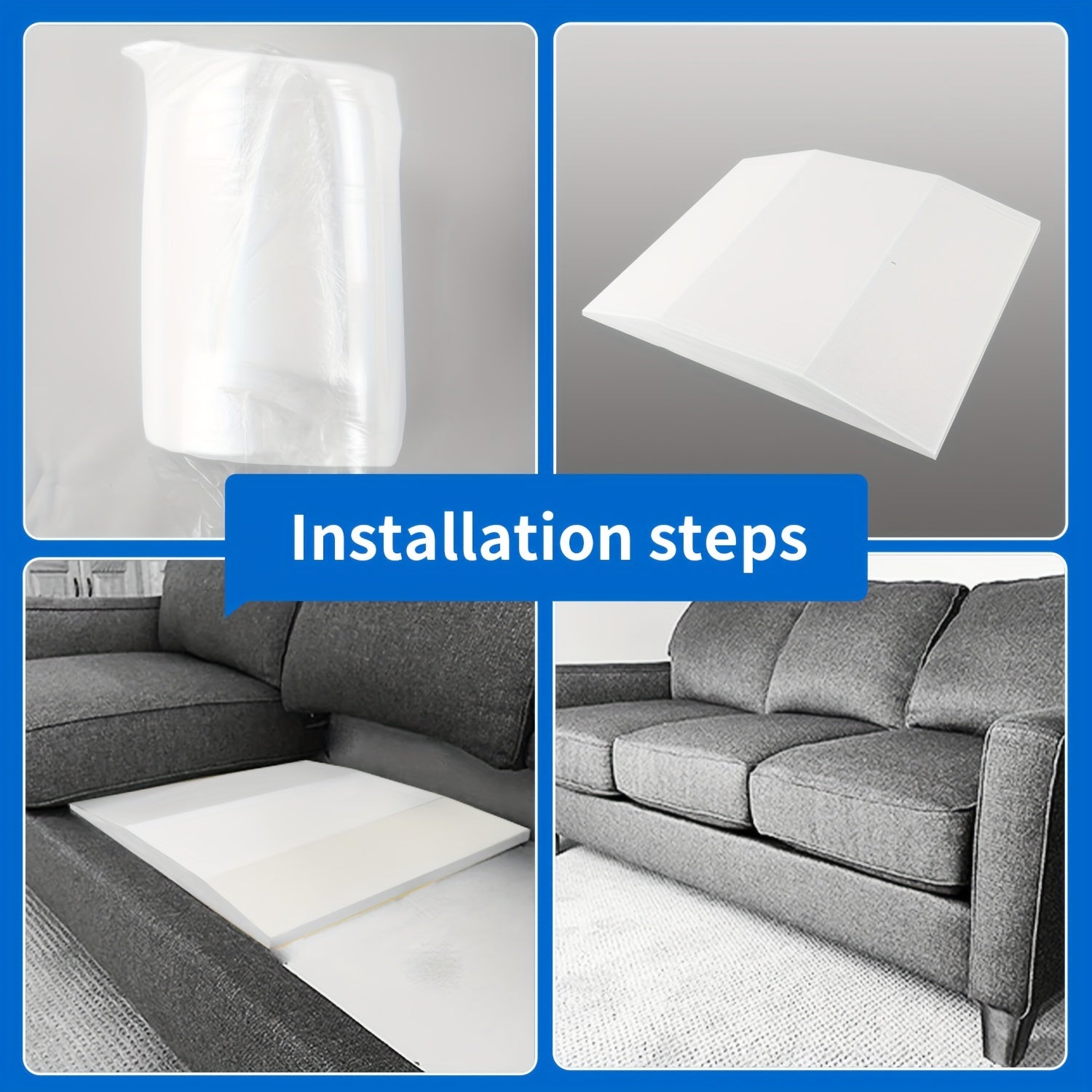 Cojín de soporte para sofá blanco 50,8cm x 50,8cm de espuma de alta densidad para sofás hundidos