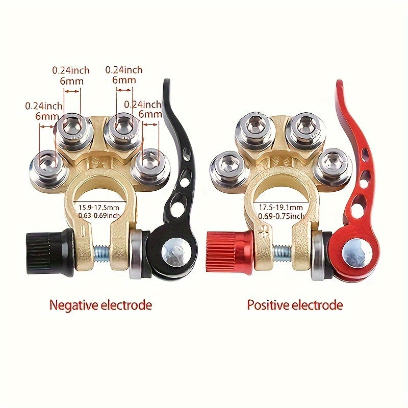 Pair Quick Release Battery Terminal Connectors Aluminum Alloy Car Battery Terminals