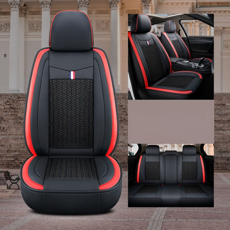 Car Seat Cover Set for 5-Seater SUVs Black and Red Breathable Wear-Resistant