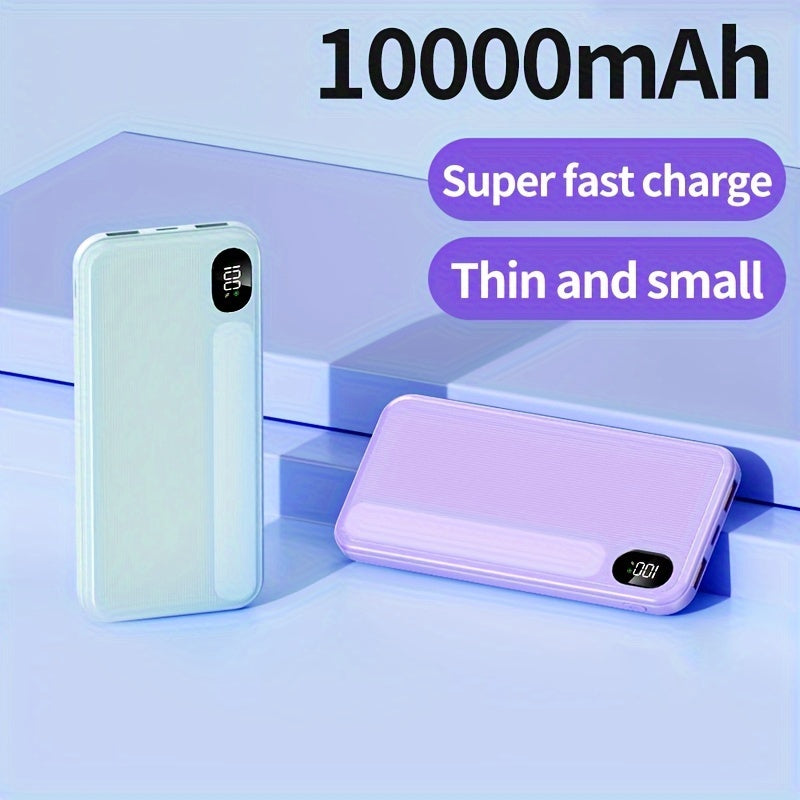 Banco de energía de 10000mAh con carga rápida de 22.5W, doble salida USB, pantalla LED, compacto y portátil para emergencias al aire libre
