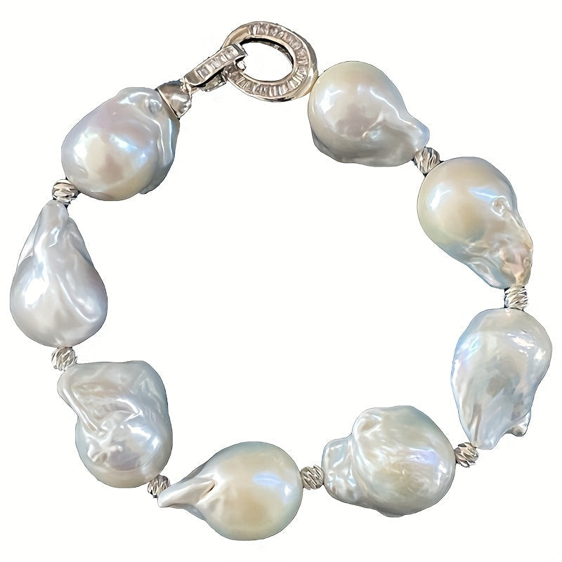 Freshwater Baroque Pearl Bracelet Minimalist Jewelry for Women Gift Box Included