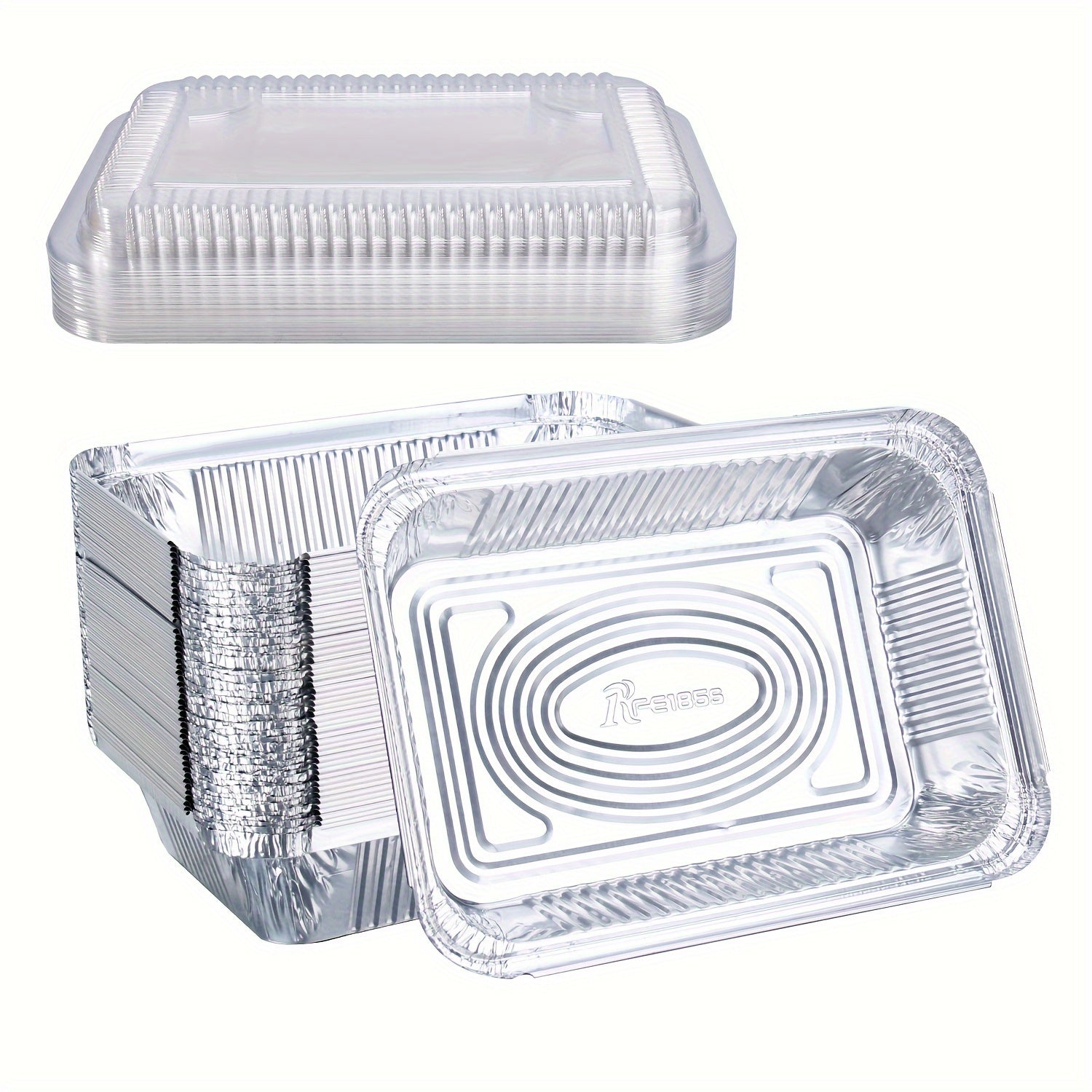 Pack of 20/50 Aluminum Foil Lunch Boxes Leak-proof Eco-friendly Disposable Food Containers for Takeaway and Picnics