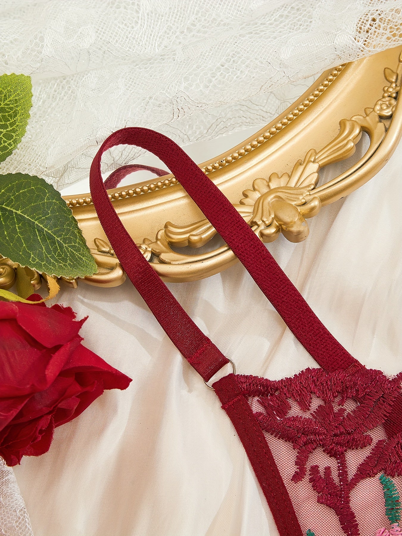 Ropa interior de encaje floral para mujer, tanga sexy, lencería