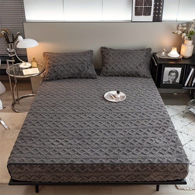 Защитный матрасник Keduoduo осень и зима серого цвета, непромокаемая простыня с утолщенным зашифрованным дизайном для мягкого, комфортного и дышащего сна. Машинная стирка постельного белья для матраса.