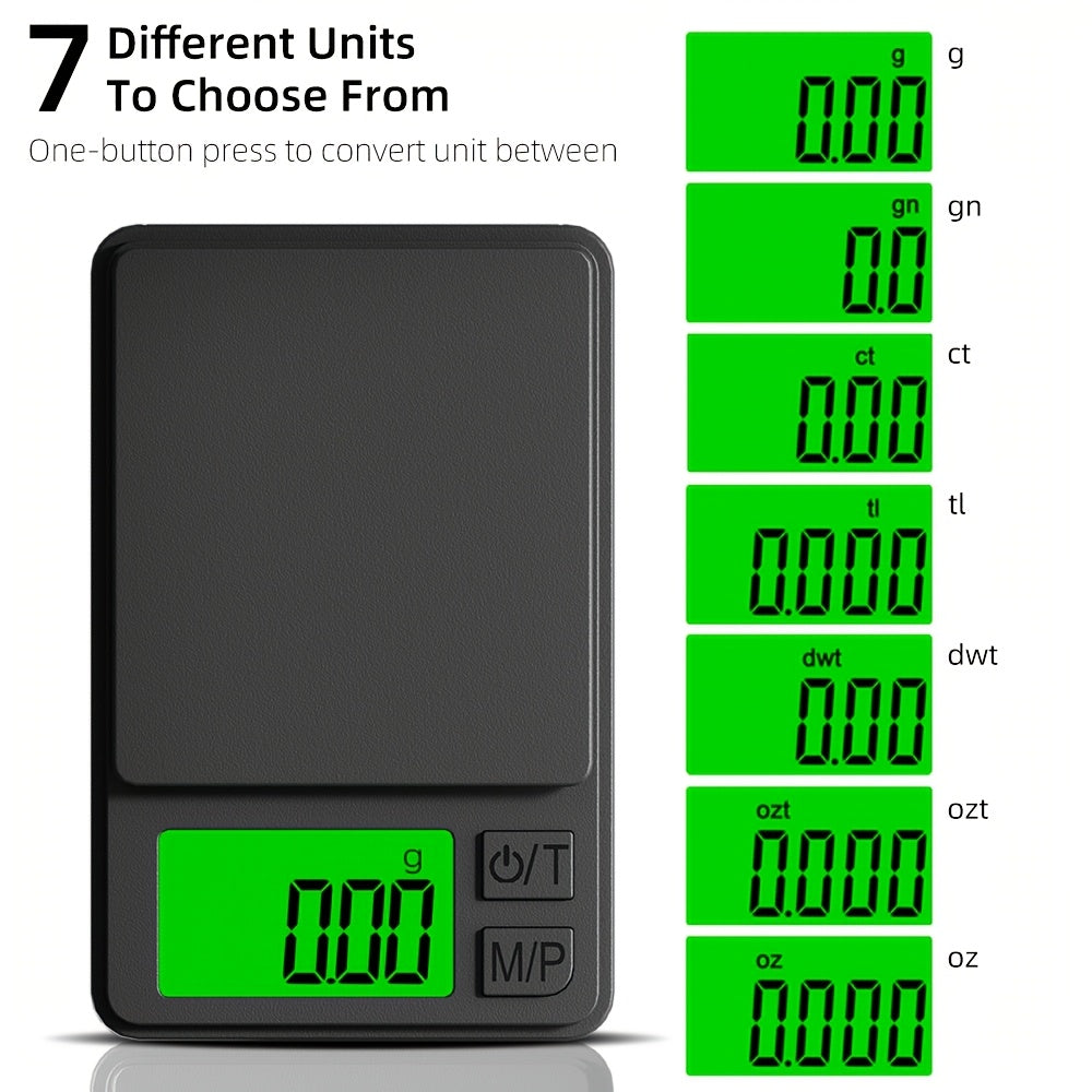 FODWET Mini Pocket Digital Scale 0.01g aniqlik bilan, zargarlik va oshxona uchun portativ. Batareya bilan ishlaydi.
