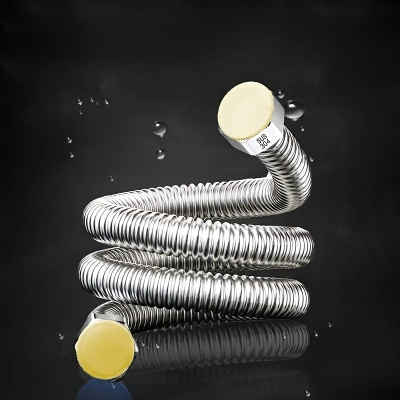 2pcs 304 Stainless Steel Bellows G1/2 Water Inlet Pipe for Toilets and Water Heaters