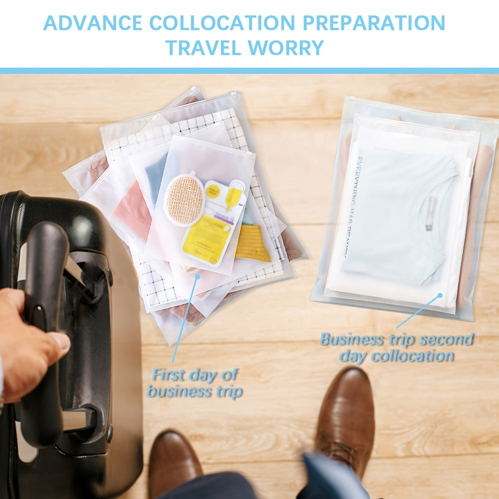 Набор из 30 матовых дорожных сумок для хранения одежды и обуви с застежкой-молнией. Эти высококачественные, удобные и безопасные большие сумки идеально подходят для организации багажа, одежды, обуви и косметики. Многоразовые и экономящие место мешки.