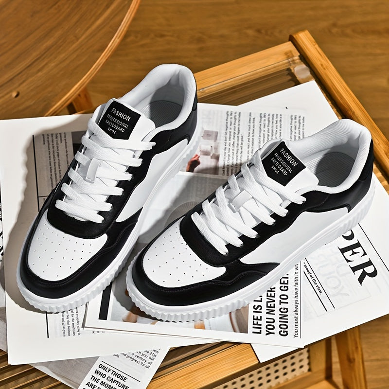 Zapatillas casuales vintage para hombre de corte bajo con cordones, parte superior de tela de color sólido, suela MD