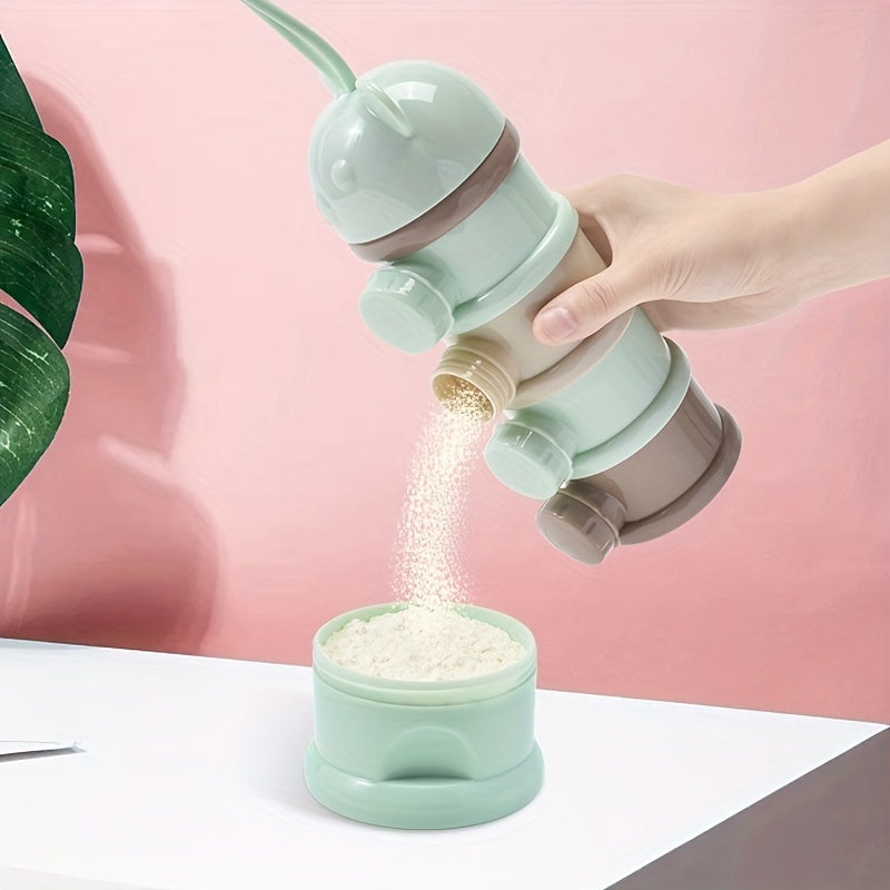 Bear Style Food Storage Container with Multiple Openings Snack Dispenser and Milk Powder Box