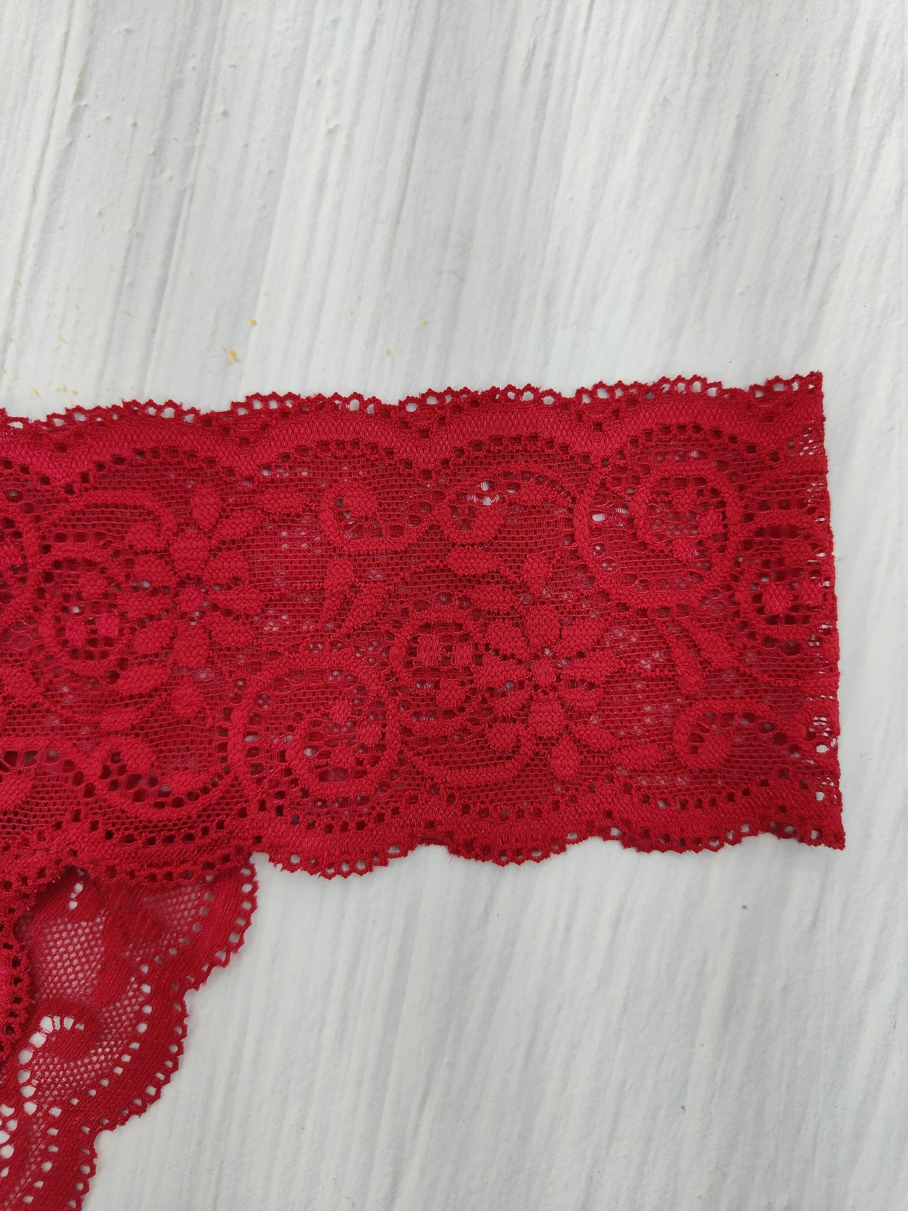 Women's Low-Rise Lace Thong Panties 5-Pack Semi-Sheer Solid Color