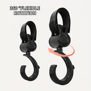 360° Stroller Hooks for Diaper and Shopping Bags Compact Durable Design