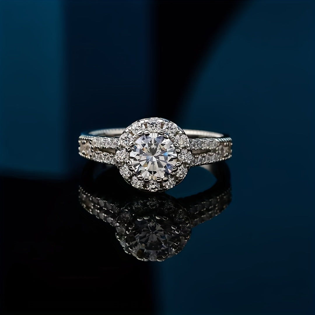 Sterling Silver 2ct Moissanite Wedding Ring for Women with Gift Box