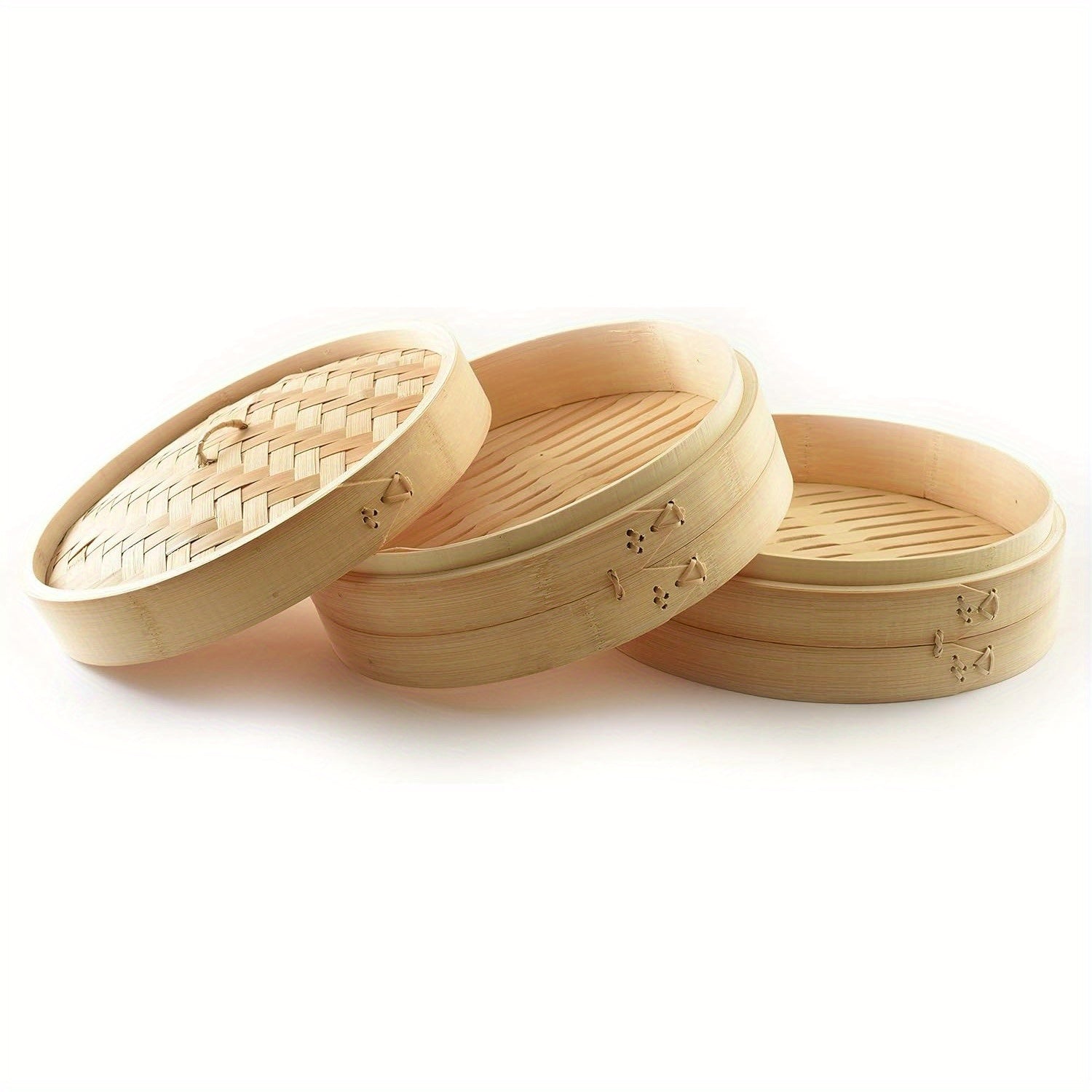 Set de vaporizador de bambú de 30.48cm, 2 niveles para Dim Sum, Bao Buns, cocina china