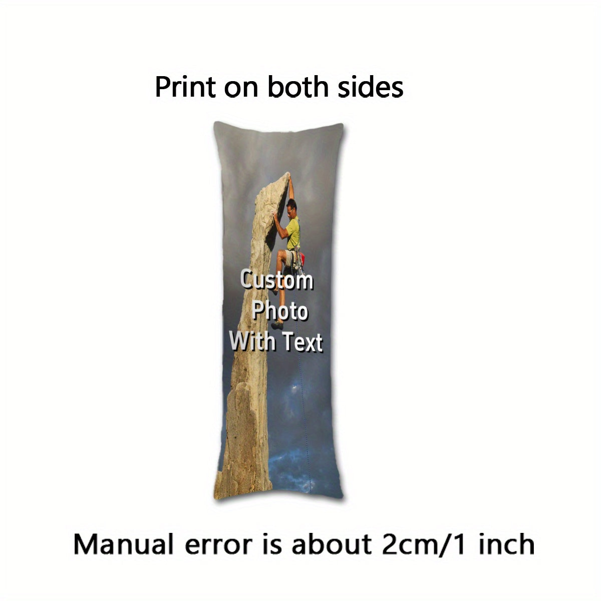 Customized Body Pillowcase with Photo or Text, Double-Sided, 50.8x137.2 cm