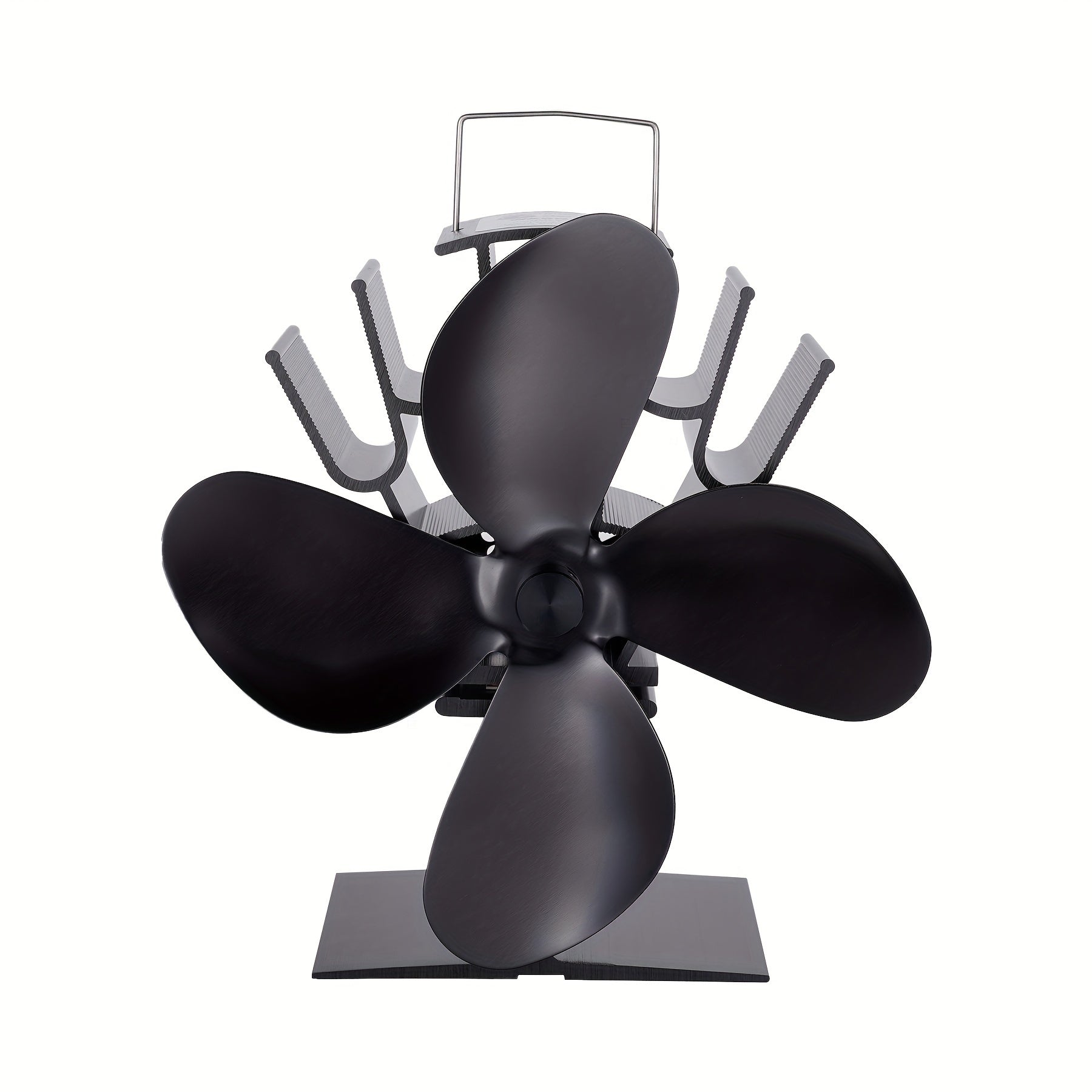 Портативный вентилятор для камина с 4 лопастями, металлический термометр, экологичный, тихий нагрев