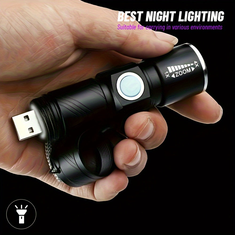Rechargeable UV Flashlight for Pet Urine Stains Resin Curing Scorpion Hunting 395nm