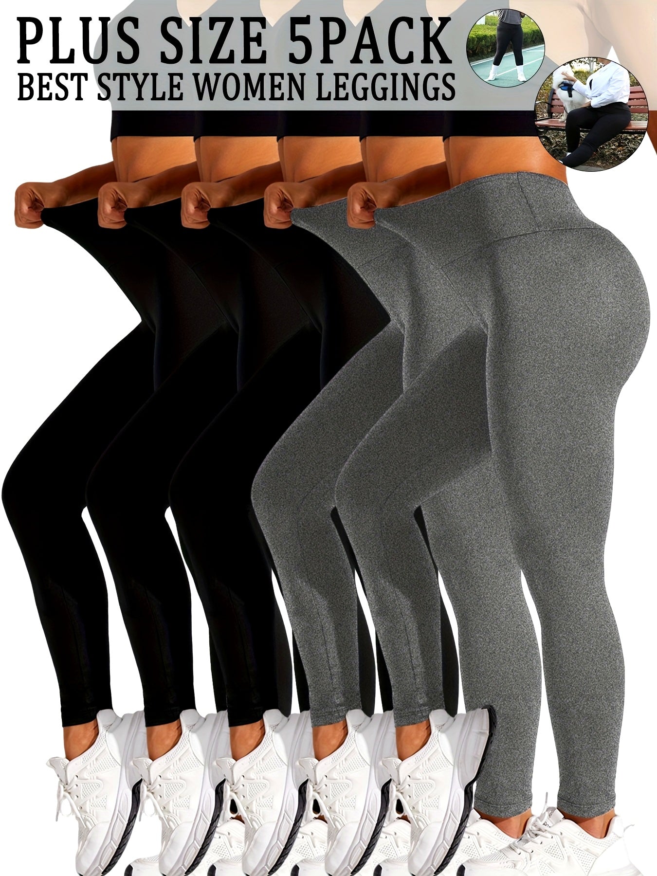 Leggings de mujer de talla grande y alta cintura para entrenamiento, yoga y running