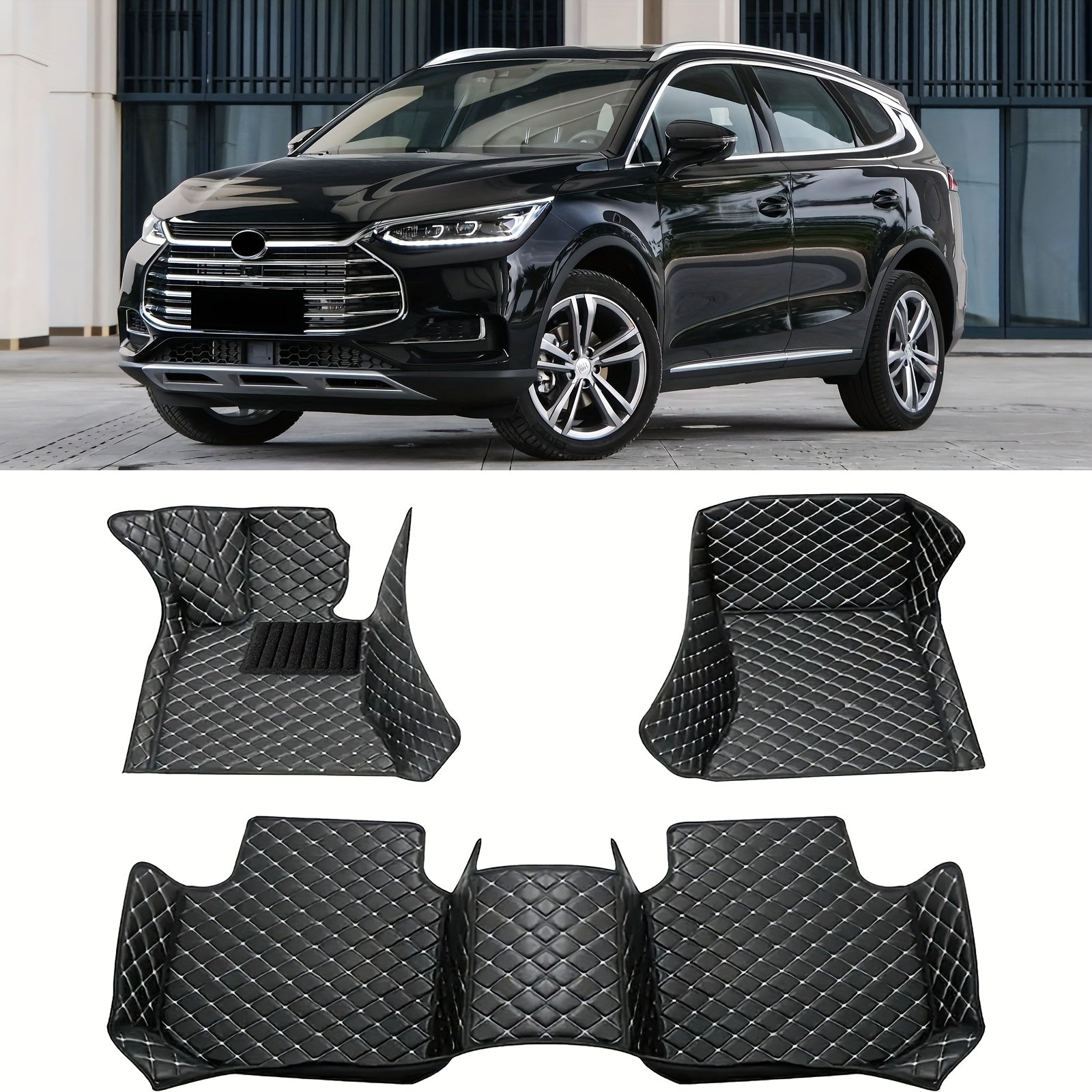 Комплект 3D-ковриков для пола автомобиля из искусственной кожи для всех погодных условий для 2018-2021 годов, 5-местных внедорожников