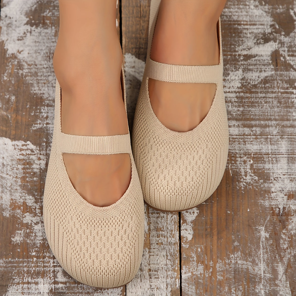 Zapatos casuales de mujer tipo Mary-Jane con tela transpirable y diseño slip-on