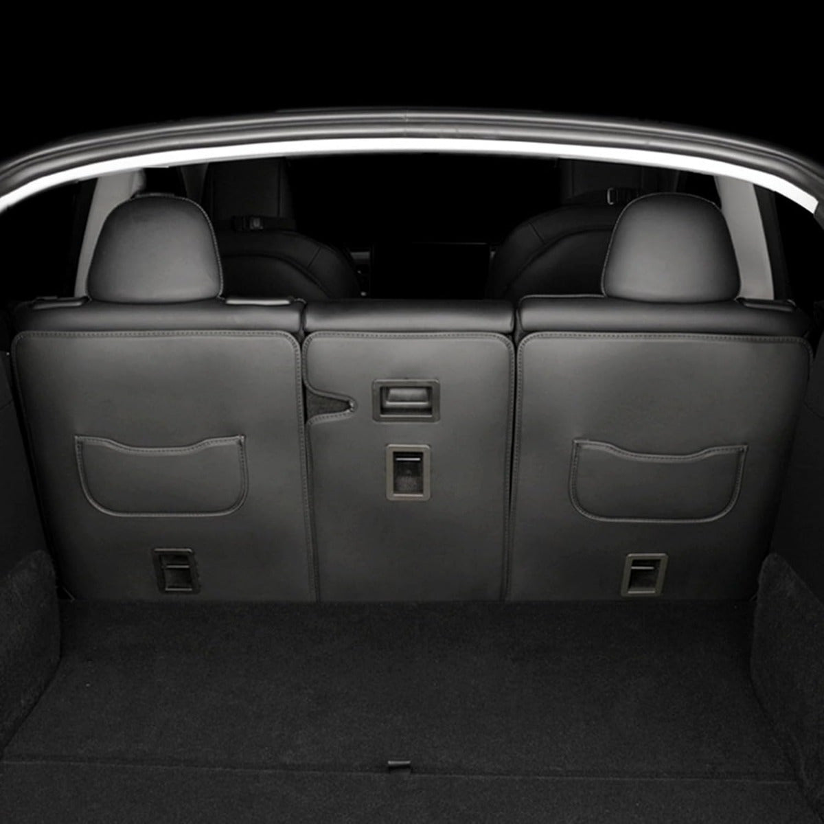 Black PU Leather Rear Seat Backrest Protector for Cars Dustproof and Stylish