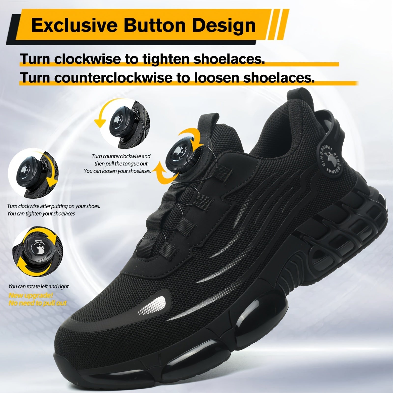 Unisex Breathable Knitted Safety Shoes for Work and Construction