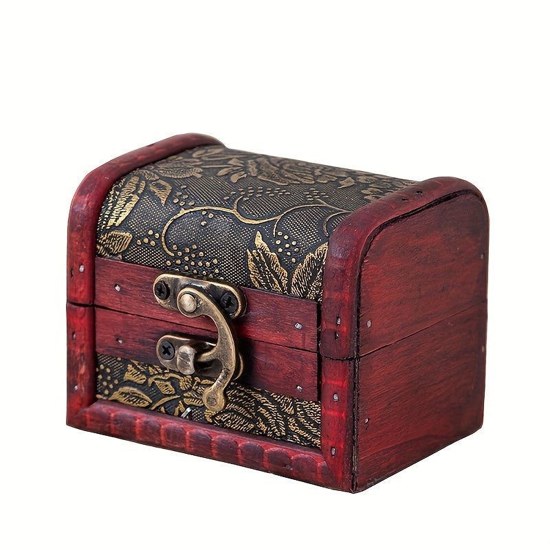 Faux Leather Jewelry Organizer Box with Hook Closure for Accessories and Jewelry Storage