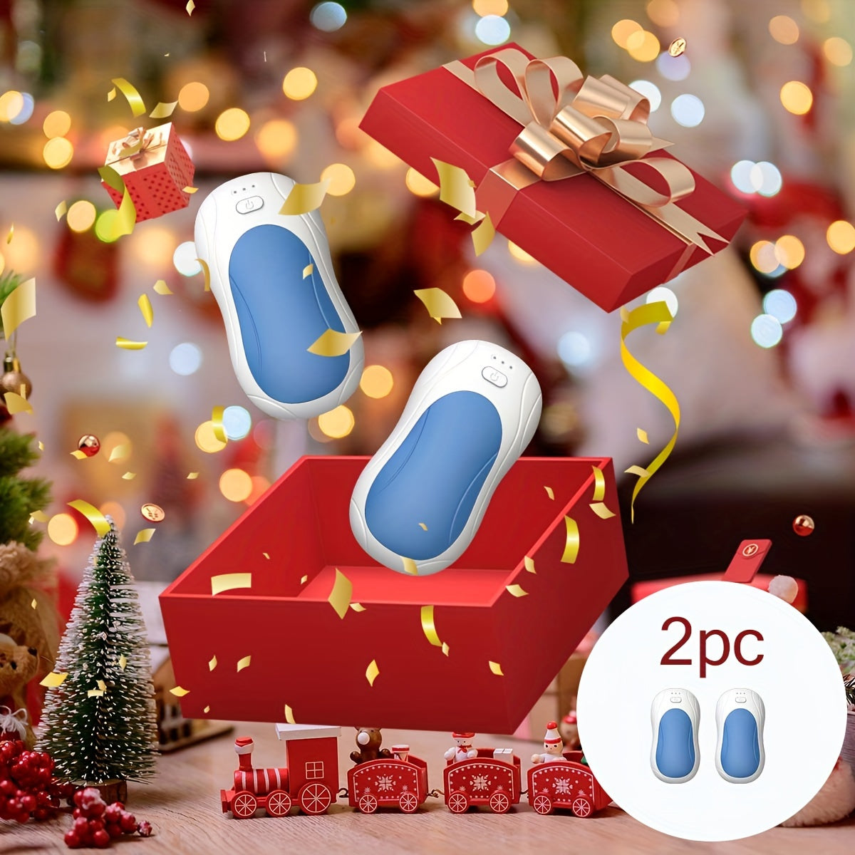 2-Pack Portable Hand Warmers Rechargeable USB Heating Pads with 3000mAh Battery