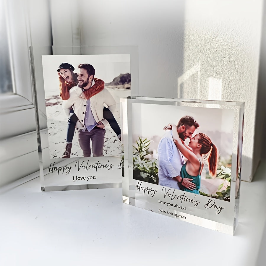 Acrylic Photo Block with Custom Engraving for Gifts and Home Decor